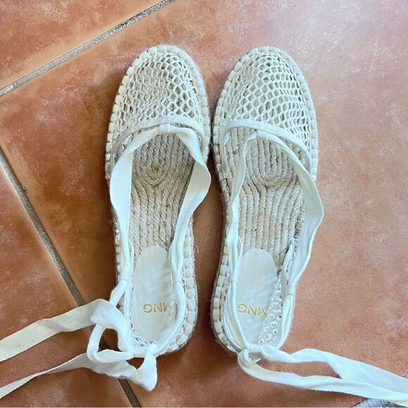 Mango Ankle Wrap Mesh Espadrille Flats - Picture 3 of 4